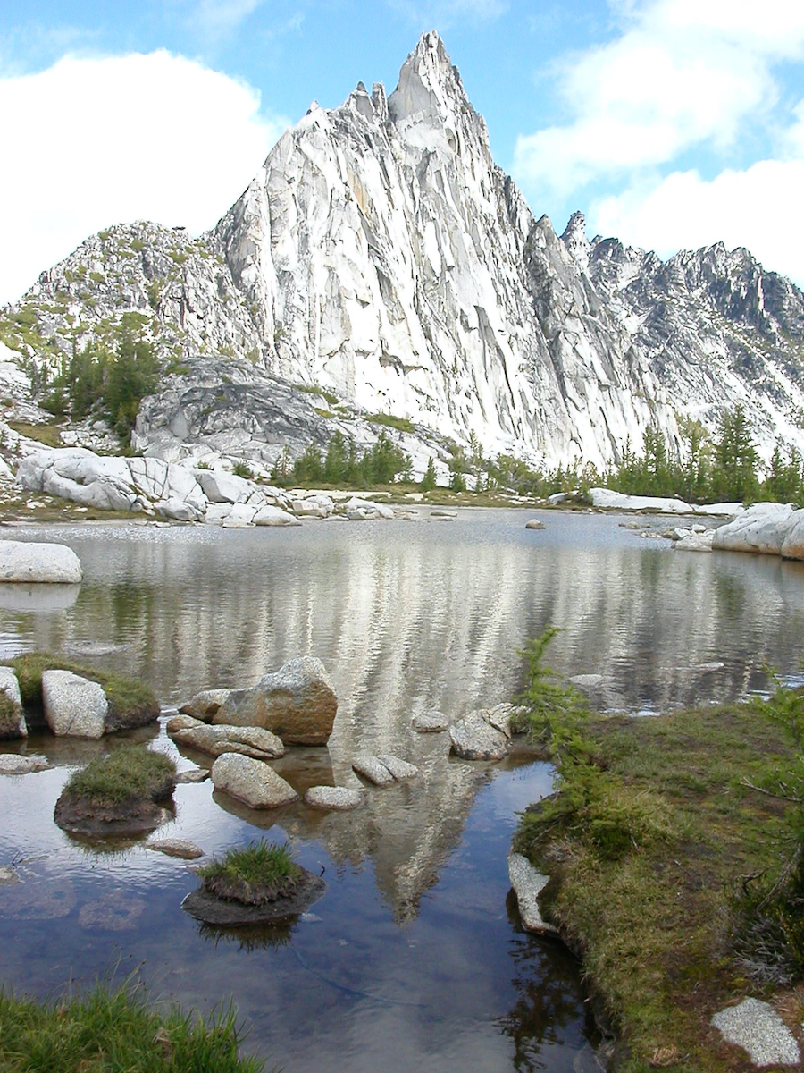 reflection of Prusik Peak in water