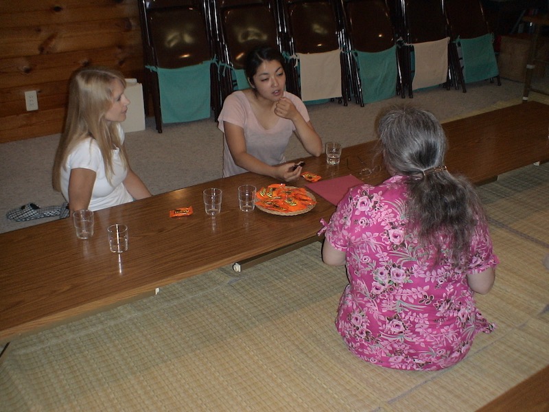 engrossing conversation at table