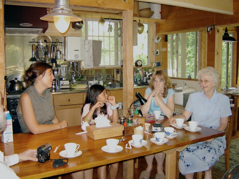 visiting around table