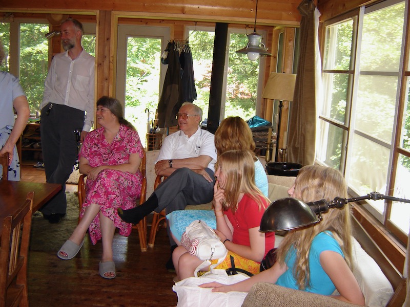 the rest of the group in cabin