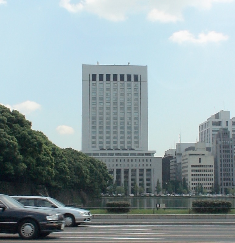 tall grey building