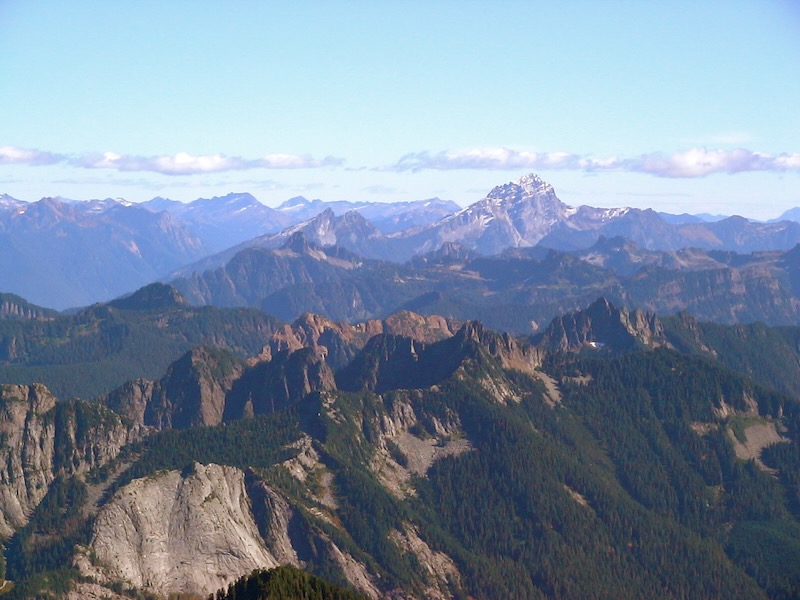 peak with angled striations