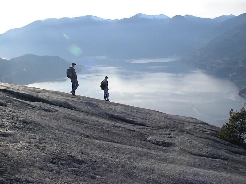 Bald granite slope with Sound beyond