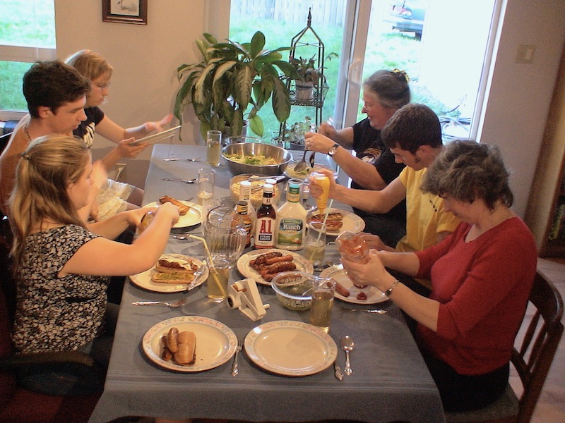 Eating at the table