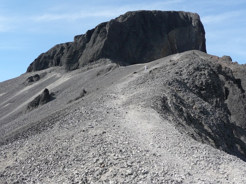 sloping scree from Tusk in back