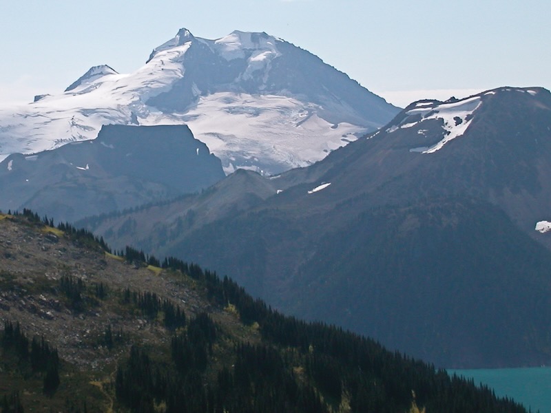 mountain and white visible through notch