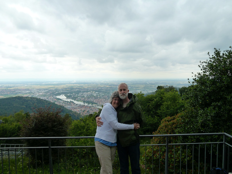 Standing by overlook of Rhine valley