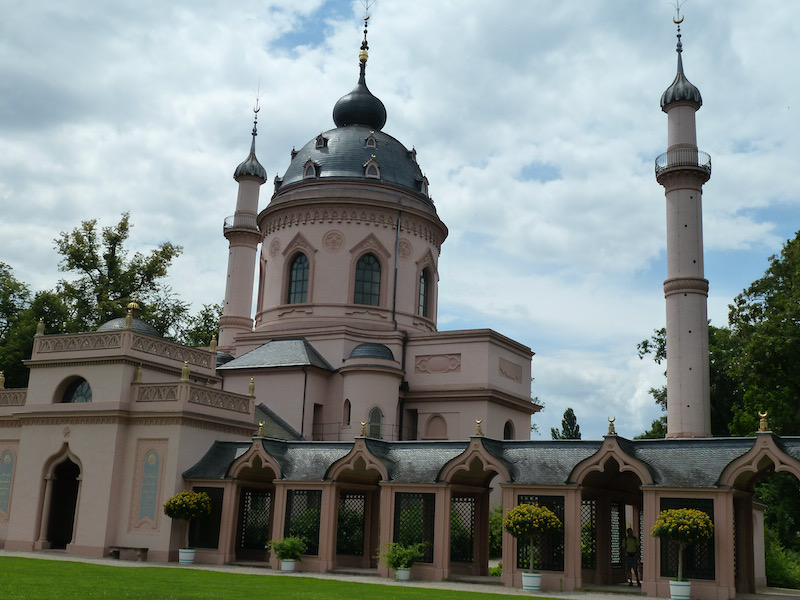 Stylized building with turrets
