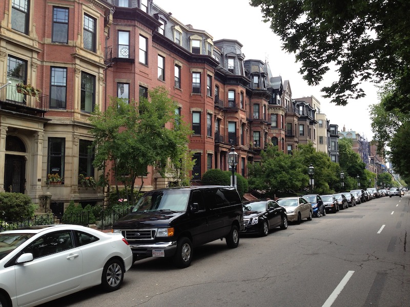 Elegant row houses on boulevard