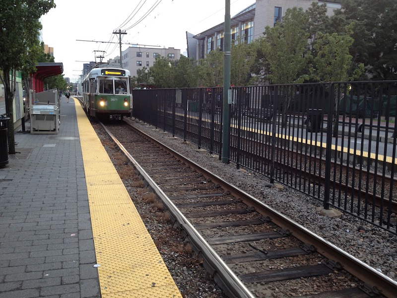 Trolley coming into station