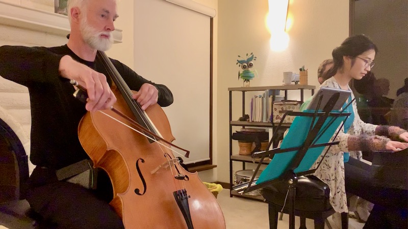 Larry and Carlin playing