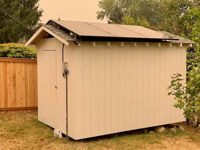 Finished shed installation