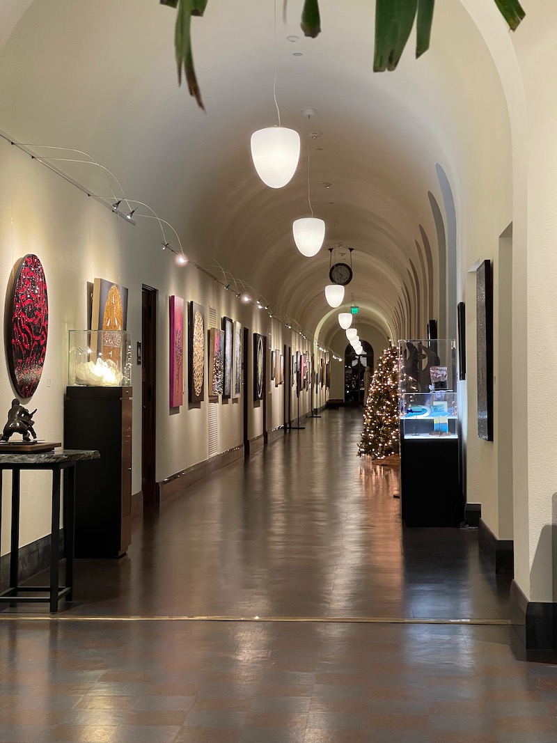 main hallway with art