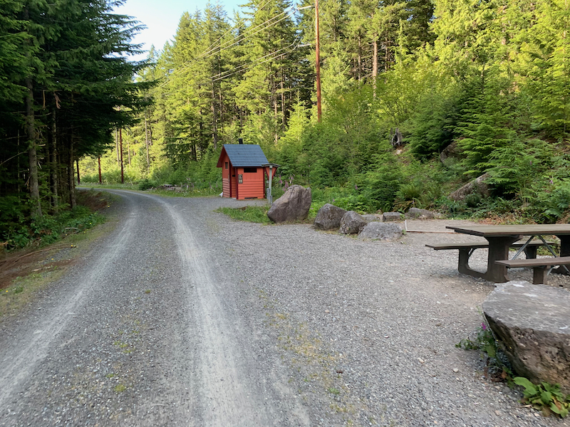 dirt road and campground adjacent