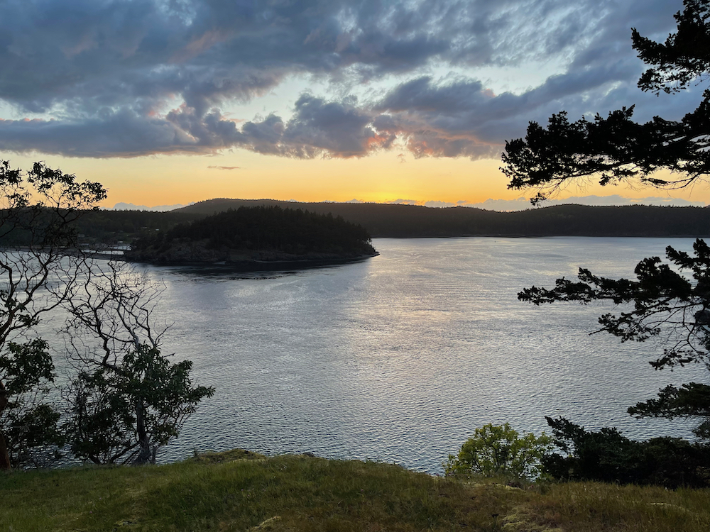 sunset over Decatur Island