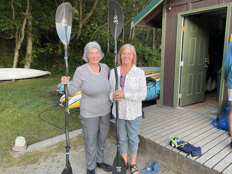 Melanie and friend ready to go paddling