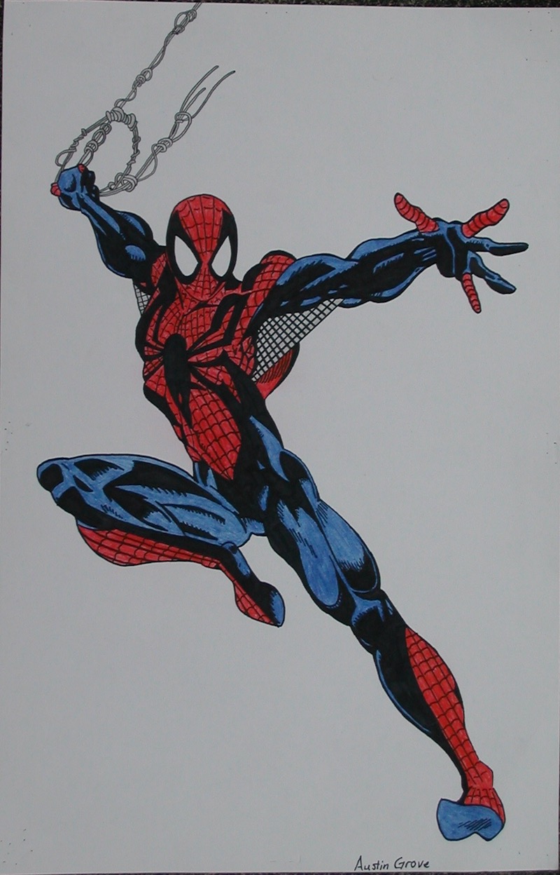 Spiderman swinging