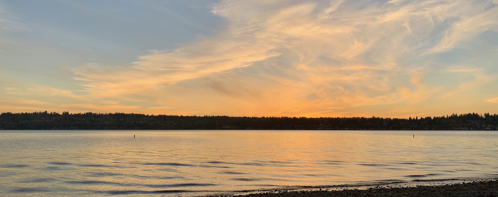 Sunset sky with whispy clouds