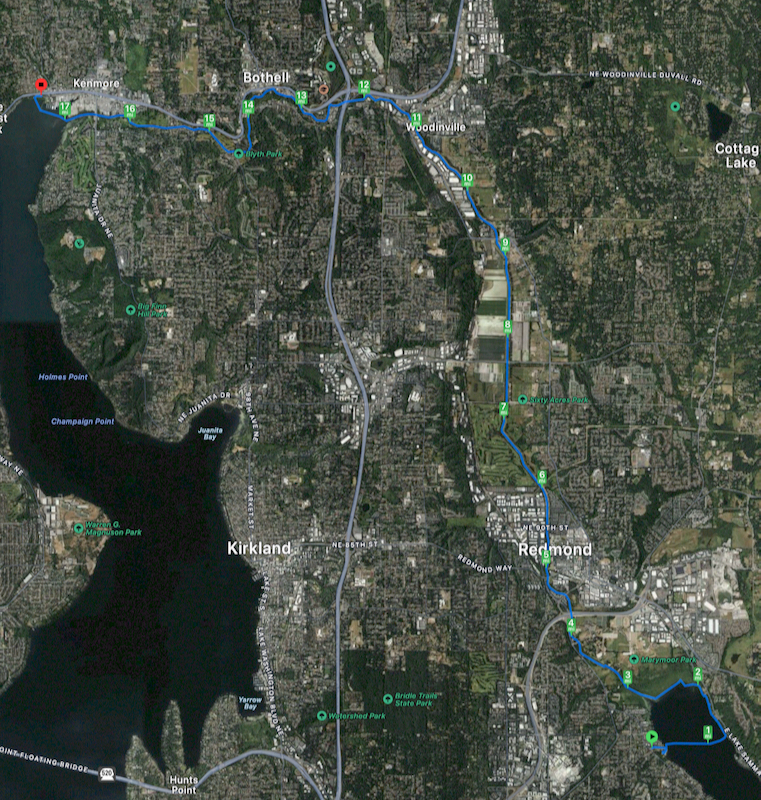 track down Sammamish River