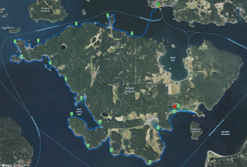 track around Shaw Island
