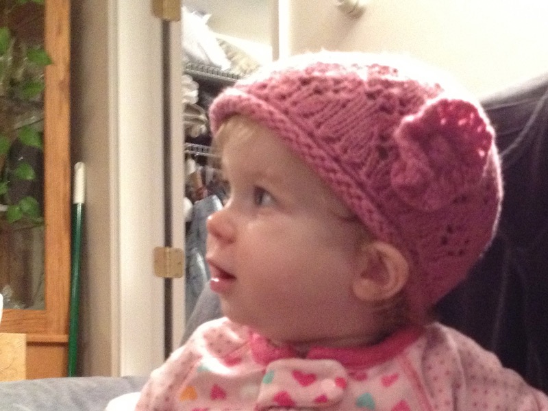 Camden wearing a pink hat